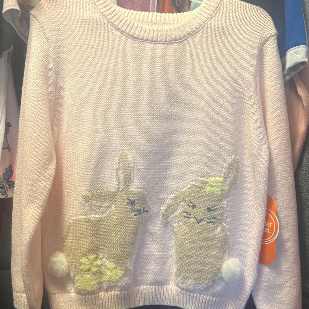 Wonder Nation Pink Sweater with Bunny Design
